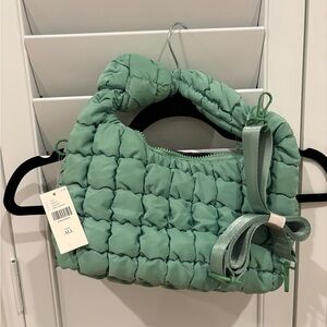 Anthropologie Green Quilted Women's Bag